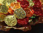 Chocolate aspen leaf, foil wrapped