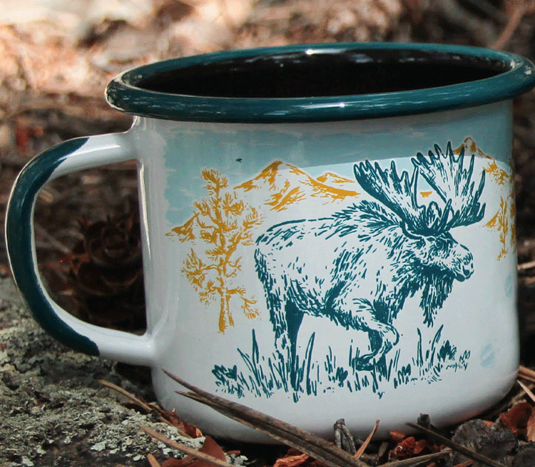 Moose enamel mug