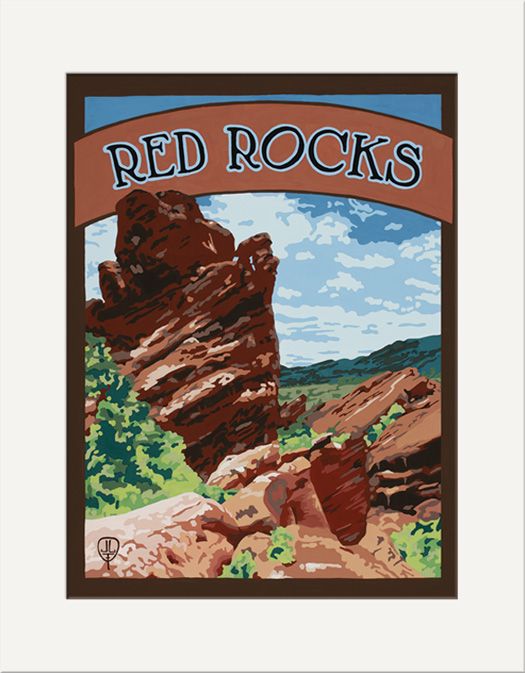 Red Rocks Matted Print