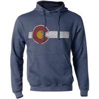 yo Classic Colorado Flag hoodie- Heather Denim