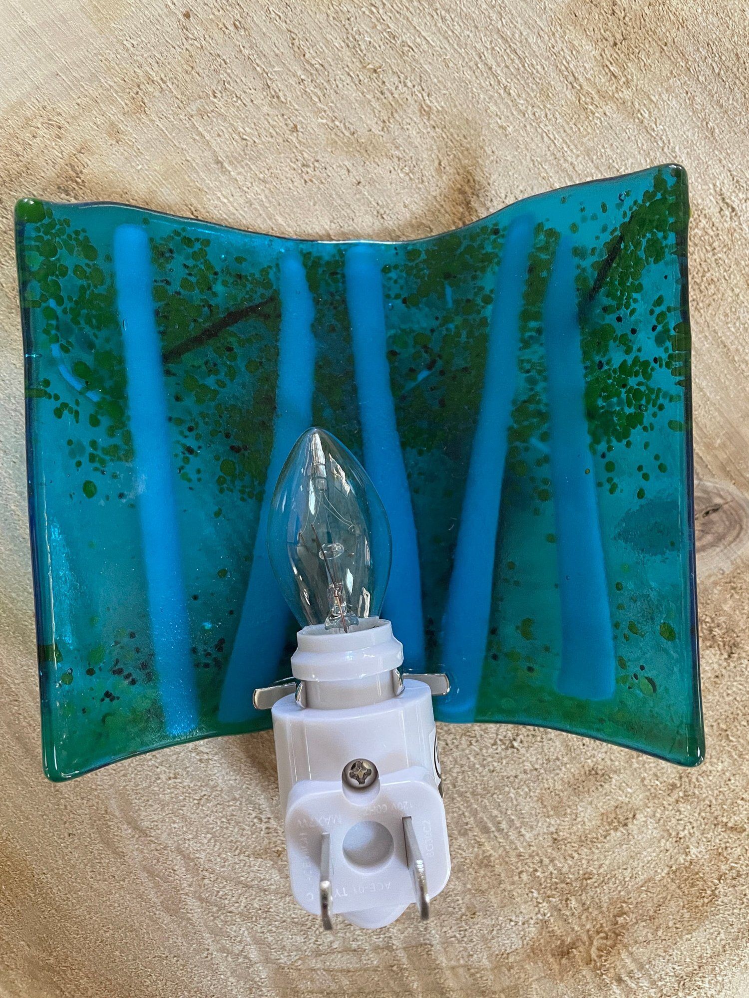 Aspen Fused Glass Night Light-Blue - Image 2