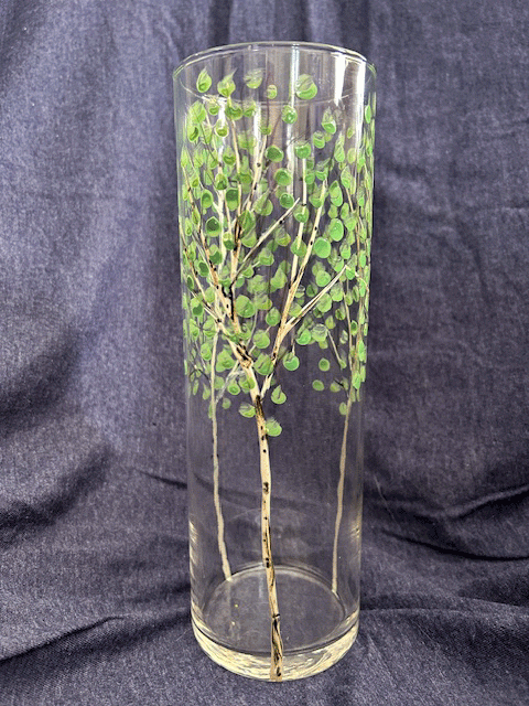 hand painted aspen vase summer