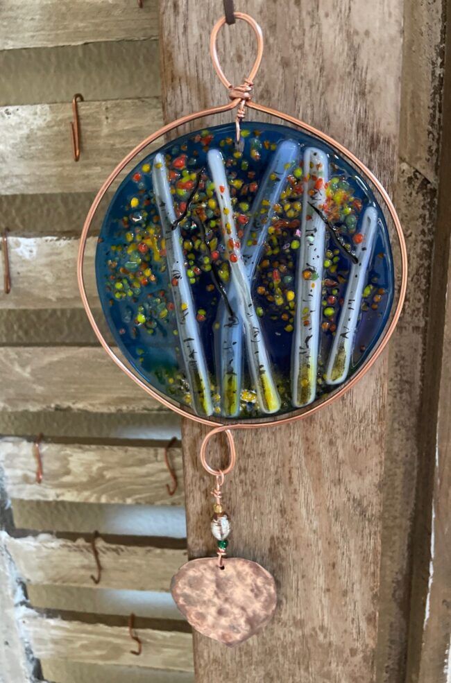 Copper Glass Aspen Fused Sun Catcher