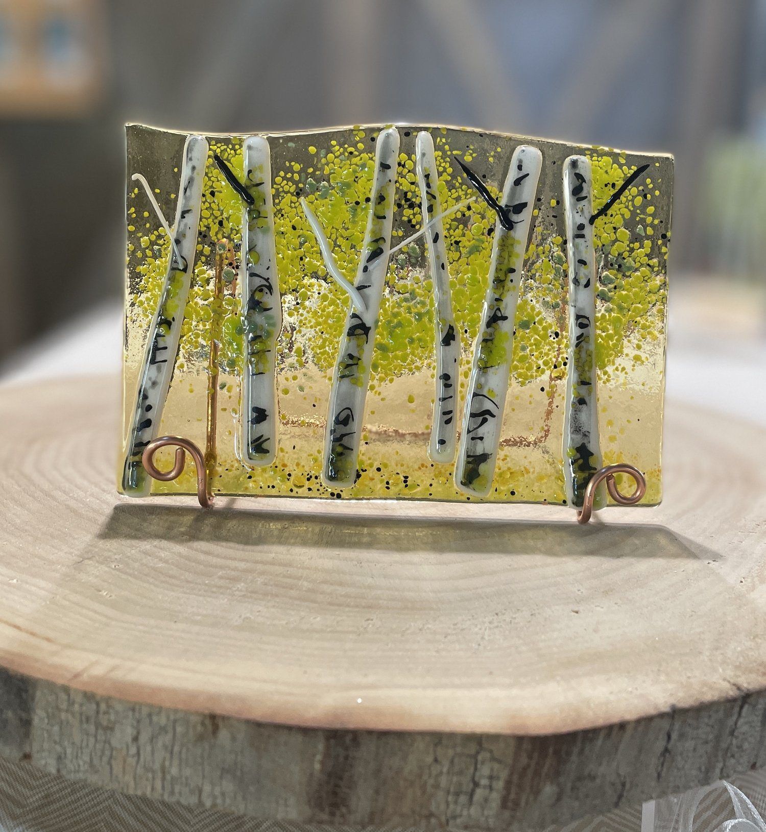 Aspen Glass Art Spring on Clear 4x6